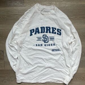 San Diego Padres White Cotton Long Sleeve